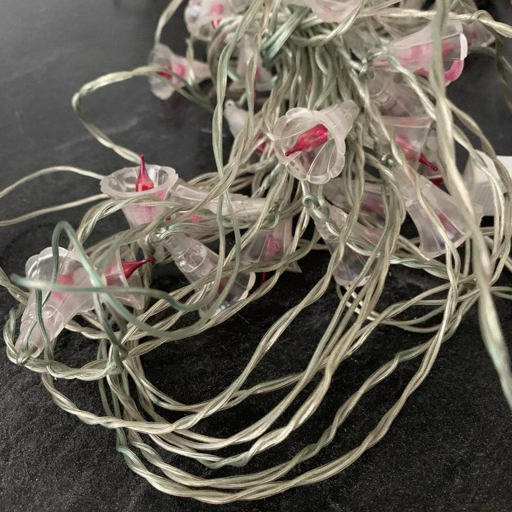 Italia‎ Blossom 175 Light String Vintage Set Made in Italy Pink